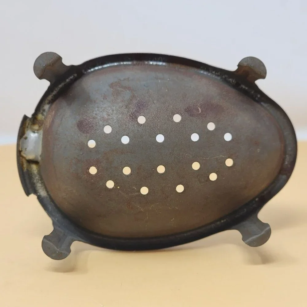 Vintage Footed Metal Egg Poacher Stand‎ Long Lift Rod Farmhouse Rustic Kitchen